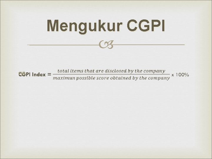 Mengukur CGPI 