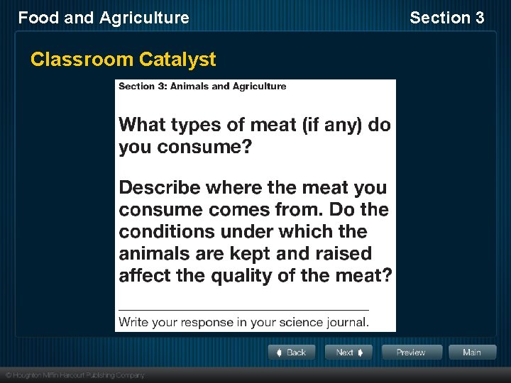 Food and Agriculture Classroom Catalyst Section 3 