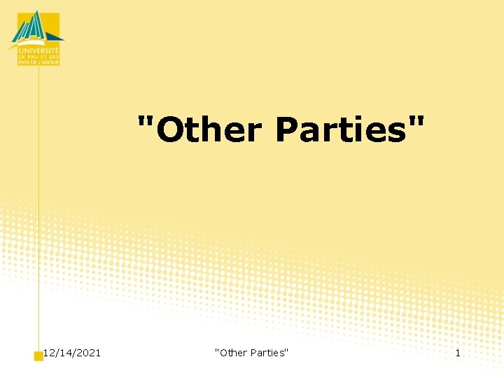 "Other Parties" 12/14/2021 "Other Parties" 1 