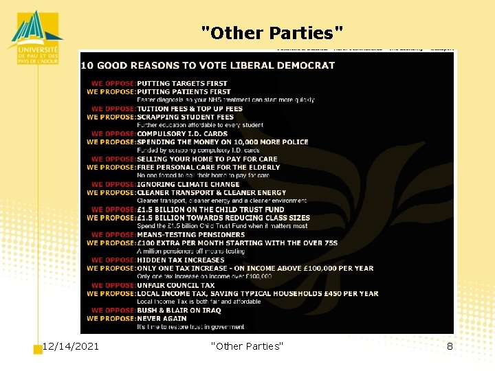 "Other Parties" 12/14/2021 "Other Parties" 8 