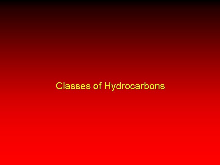 Classes of Hydrocarbons 