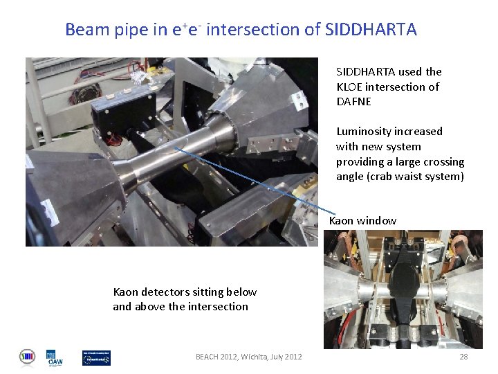 Beam pipe in e+e- intersection of SIDDHARTA used the KLOE intersection of DAFNE Luminosity