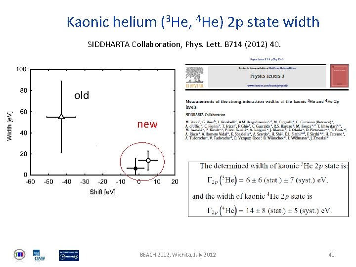 Kaonic helium (3 He, 4 He) 2 p state width SIDDHARTA Collaboration, Phys. Lett.