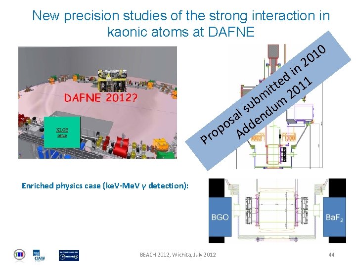 New precision studies of the strong interaction in kaonic atoms at DAFNE 0 1