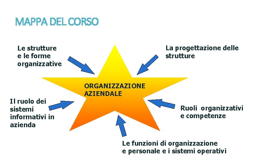 MAPPA DEL CORSO La progettazione delle strutture Le strutture e le forme organizzative Il