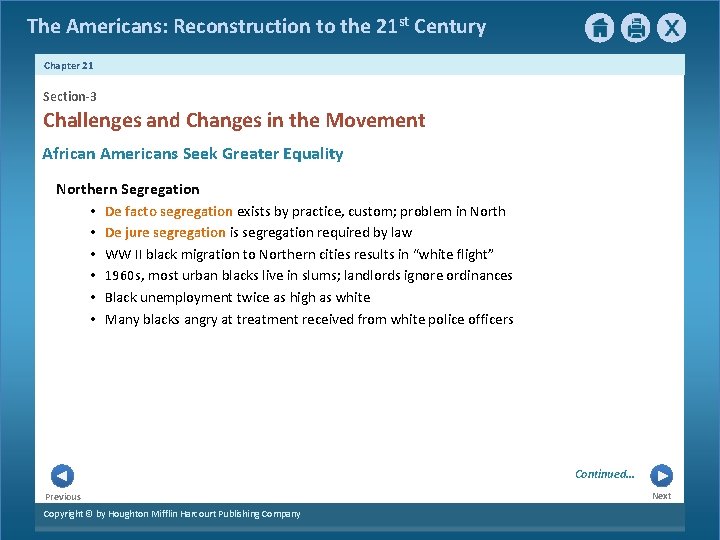 The Americans: Reconstruction to the 21 st Century Chapter 21 Section-3 Challenges and Changes