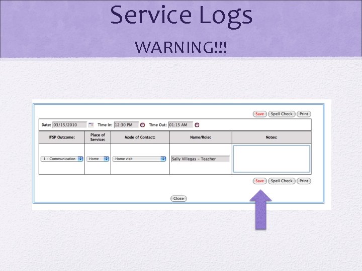 Service Logs WARNING!!! 