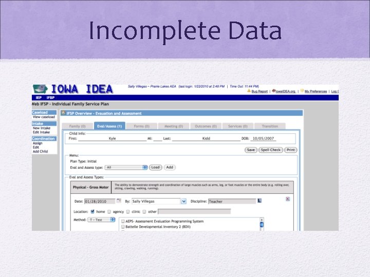 Incomplete Data 