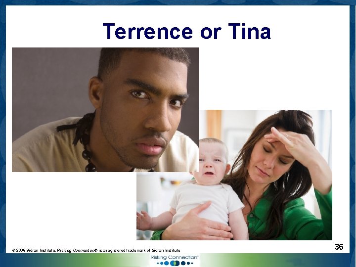 Terrence or Tina © 2006 Sidran Institute. Risking Connection® is a registered trademark of