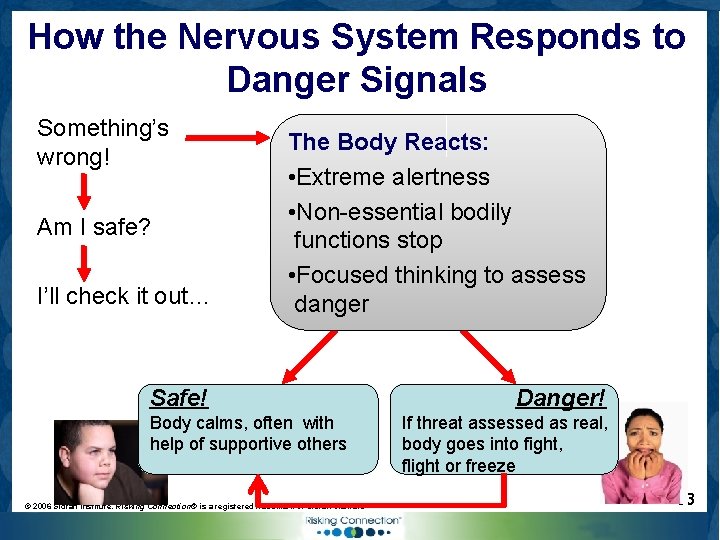 How the Nervous System Responds to Danger Signals Something’s wrong! Am I safe? I’ll