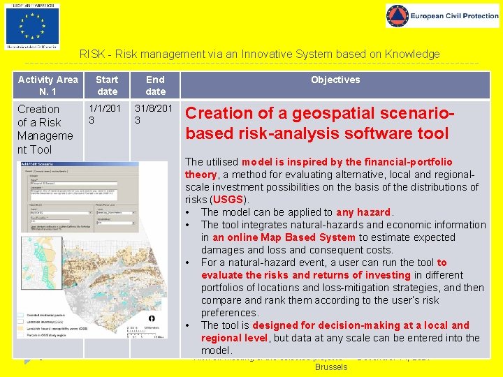 RISK - Risk management via an Innovative System based on Knowledge Activity Area N.