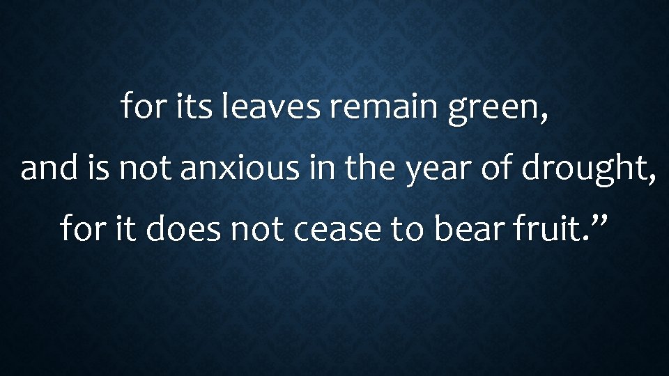 for its leaves remain green, and is not anxious in the year of drought,