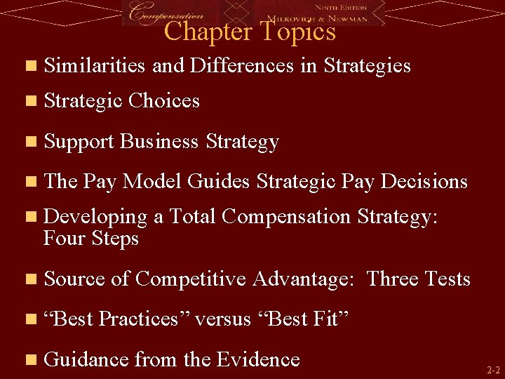 Chapter Topics n Similarities n Strategic n Support n The and Differences in Strategies