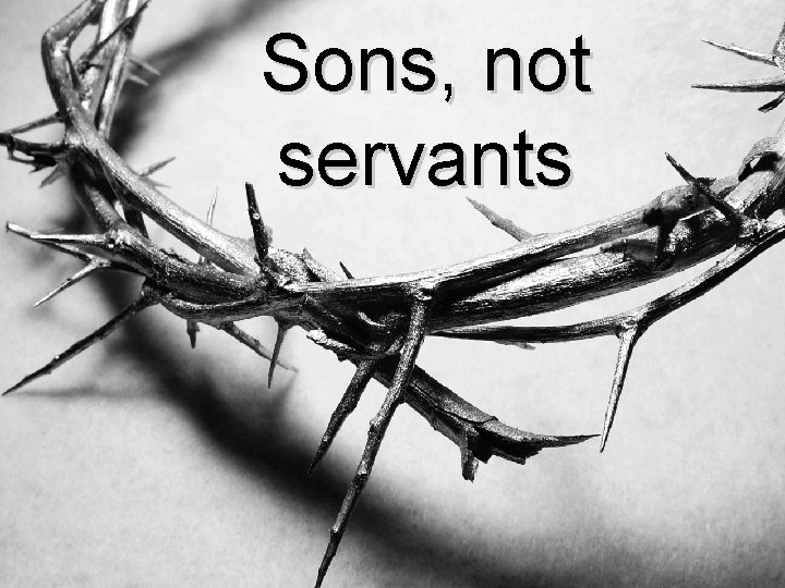 Sons, not servants 