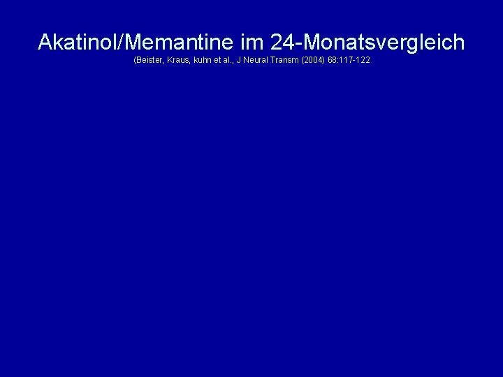 Akatinol/Memantine im 24 -Monatsvergleich (Beister, Kraus, kuhn et al. , J Neural Transm (2004)