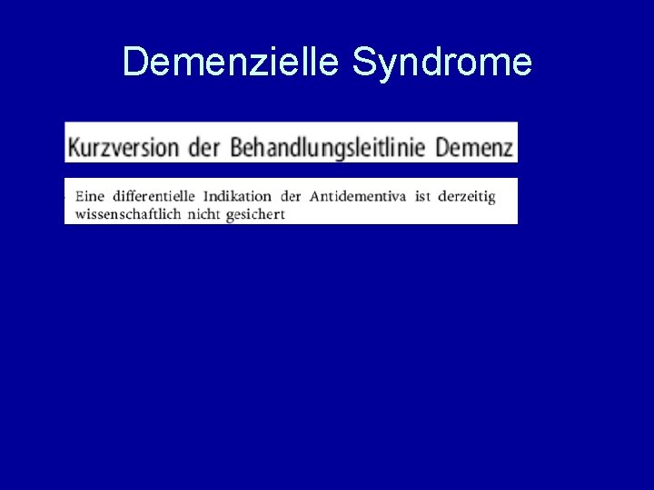 Demenzielle Syndrome 