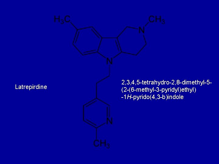 Latrepirdine 2, 3, 4, 5 -tetrahydro-2, 8 -dimethyl-5(2 -(6 -methyl-3 -pyridyl)ethyl) -1 H-pyrido(4, 3