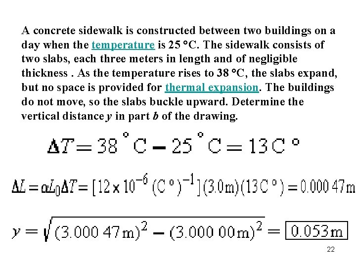 A concrete sidewalk is constructed between two buildings on a day when the temperature