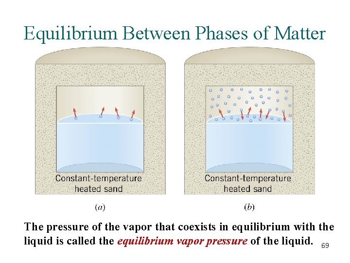 Equilibrium Between Phases of Matter The pressure of the vapor that coexists in equilibrium