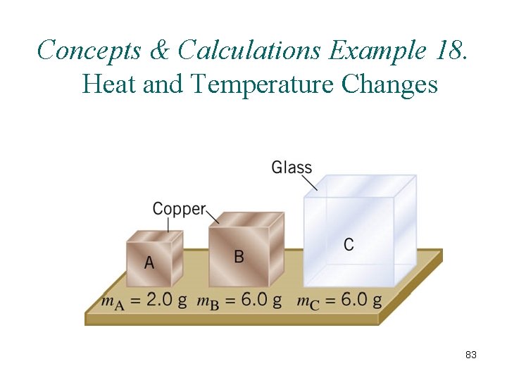 Concepts & Calculations Example 18. Heat and Temperature Changes 83 