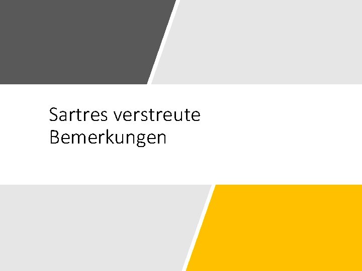 Sartres verstreute Bemerkungen 