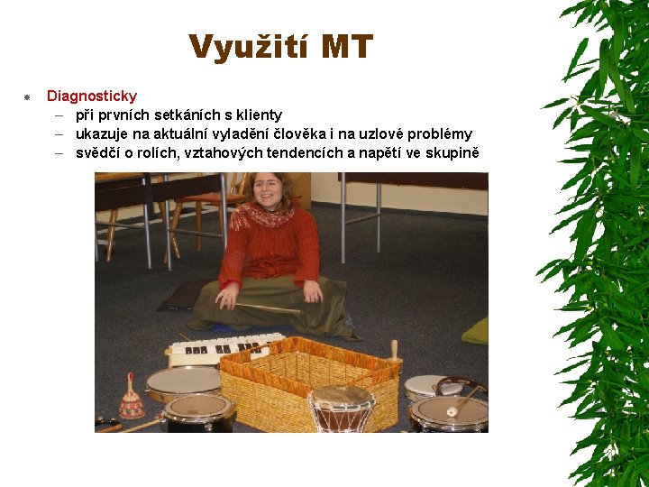 Využití MT Diagnosticky – při prvních setkáních s klienty – ukazuje na aktuální vyladění