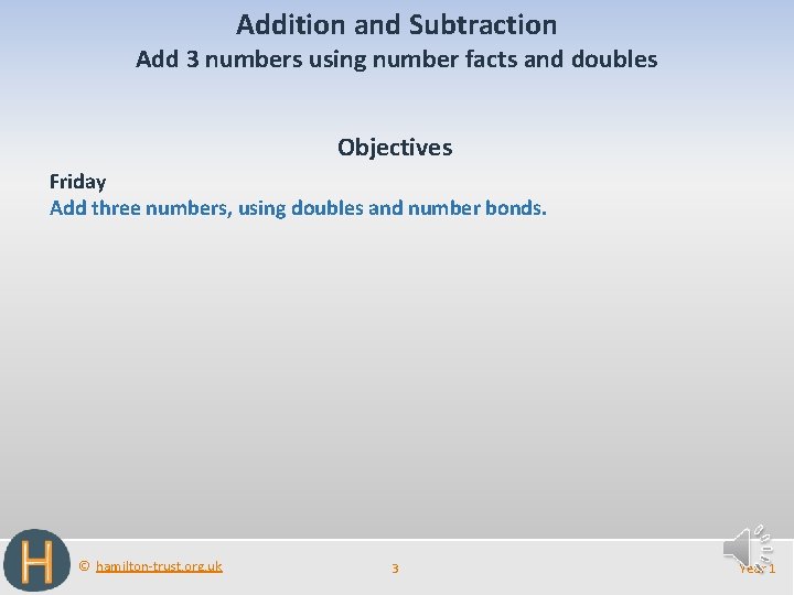 Addition and Subtraction Add 3 numbers using number