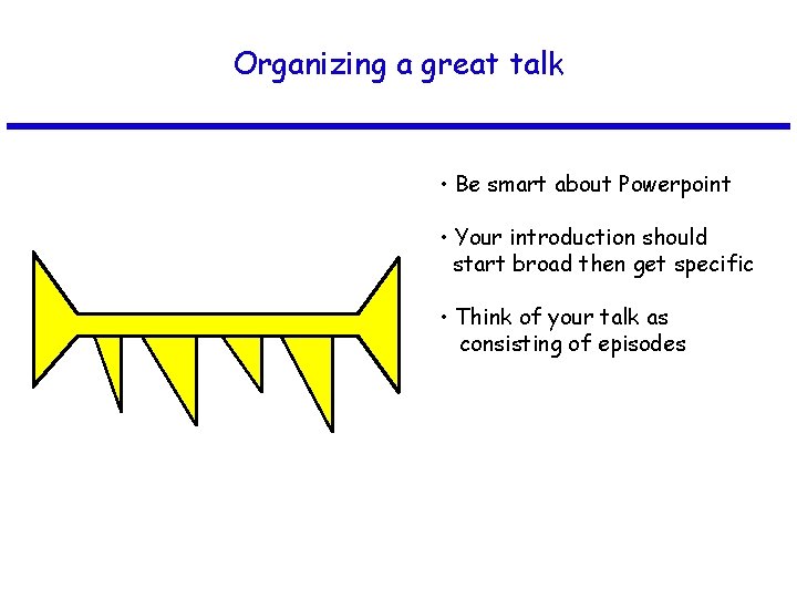 Organizing a great talk • Be smart about Powerpoint • Your introduction should start