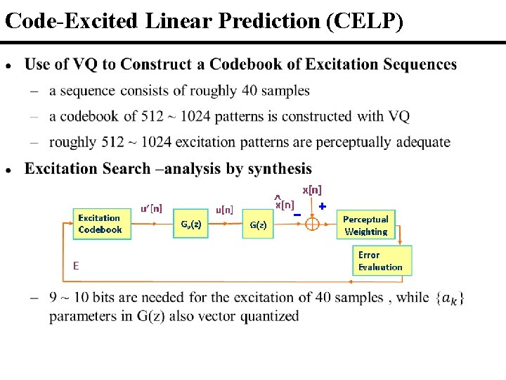 Code-Excited Linear Prediction (CELP) 