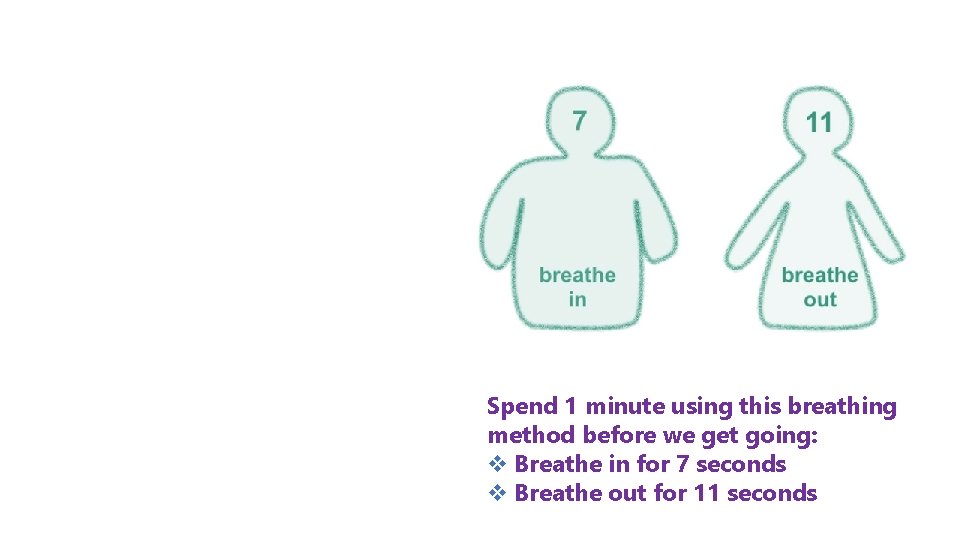Quick Anxiety Activity Spend 1 minute using this breathing method before we get going: