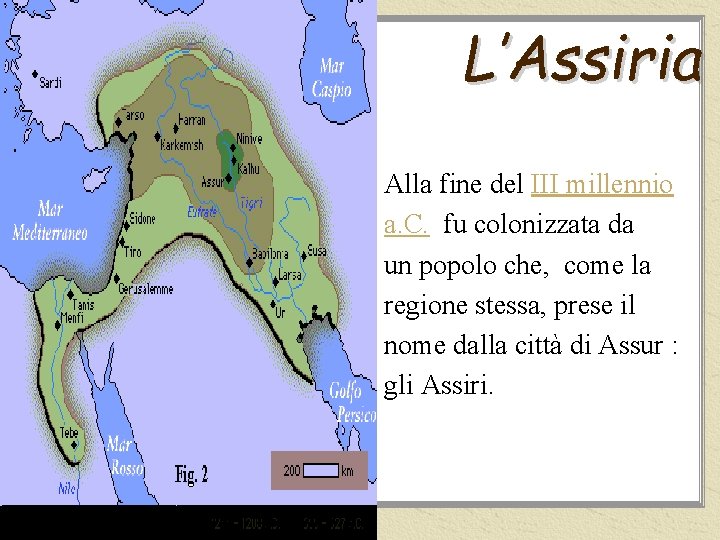 L’Assiria Alla fine del III millennio a. C. fu colonizzata da un popolo che,