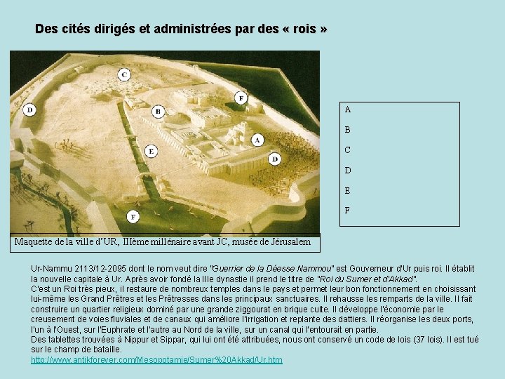 Des cités dirigés et administrées par des « rois » A B C D