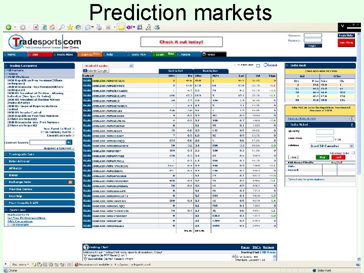 Prediction markets 