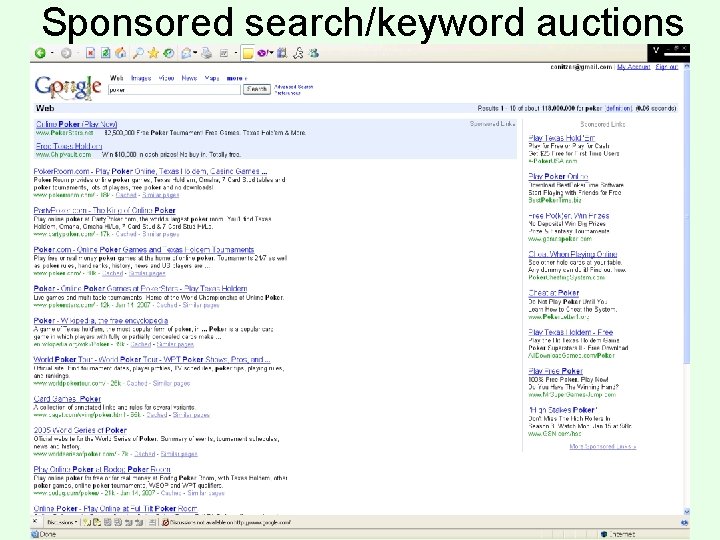 Sponsored search/keyword auctions 