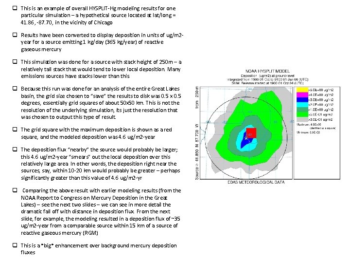 q This is an example of overall HYSPLIT-Hg modeling results for one particular simulation