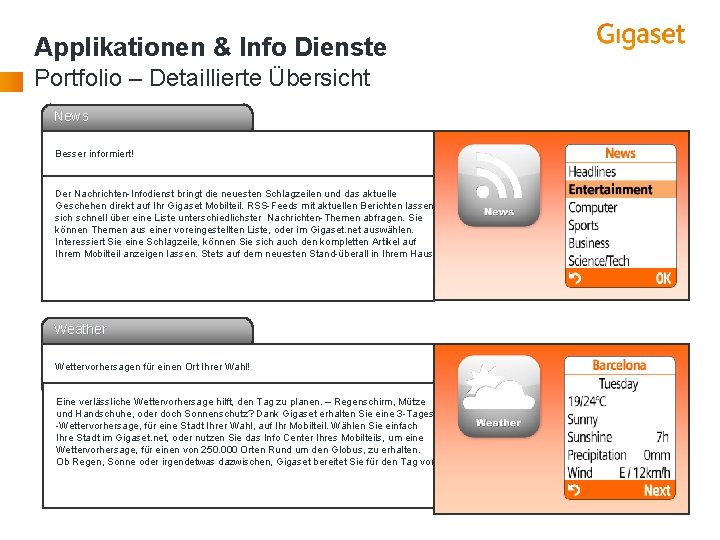 Applikationen & Info Dienste Portfolio – Detaillierte Übersicht News Besser informiert! Der Nachrichten-Infodienst bringt