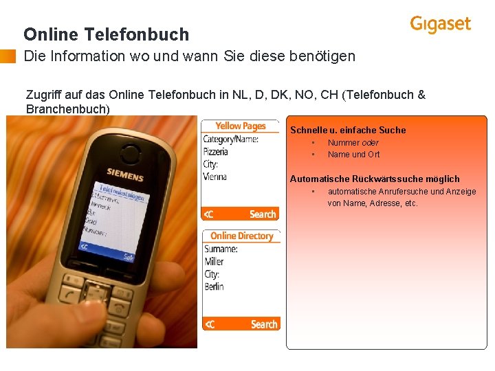 Online Telefonbuch Die Information wo und wann Sie diese benötigen Zugriff auf das Online