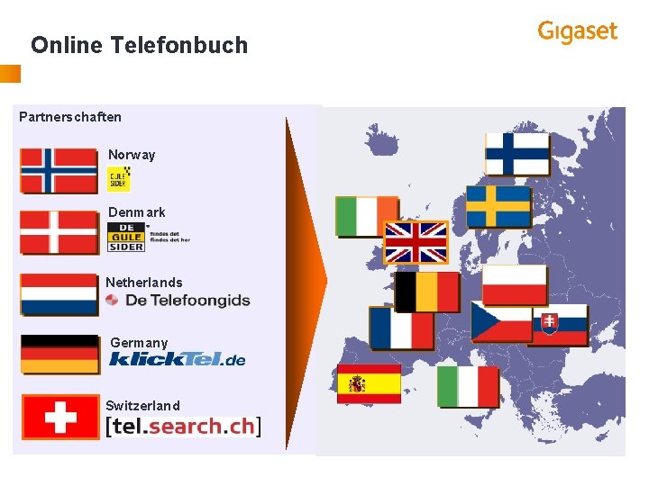 Online Telefonbuch Partnerschaften Online Phonebook Search goes global Norway Denmark Netherlands Germany Switzerland 