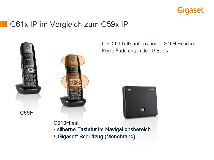 C 61 x IP im Vergleich zum C 59 x IP Das C 610