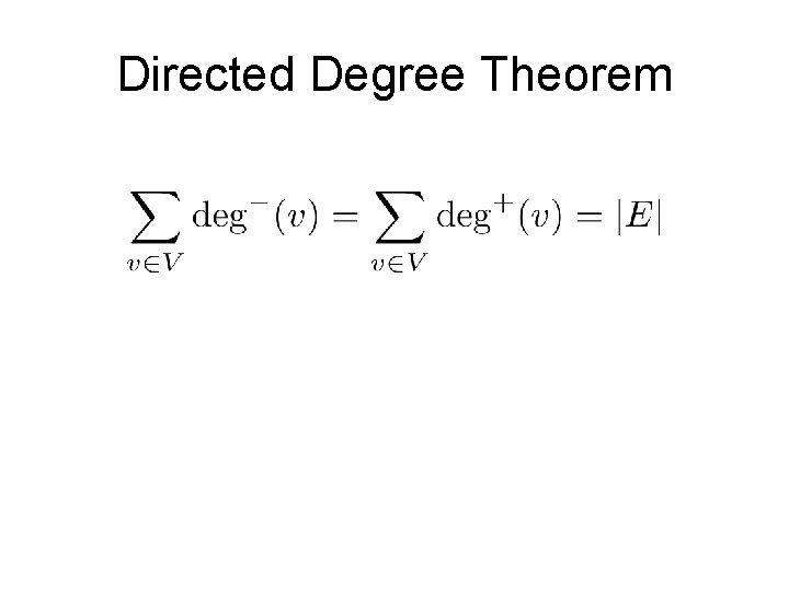 Directed Degree Theorem 