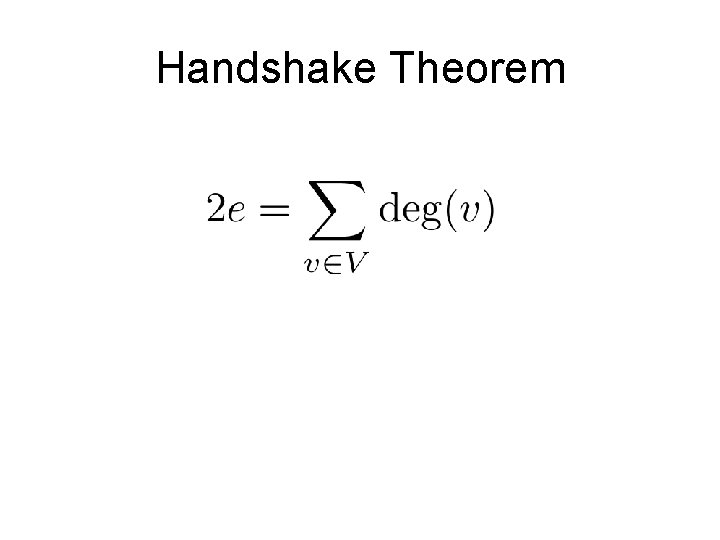 Handshake Theorem 