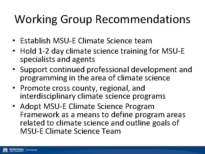 A Brief History of the MSU Extension Climate