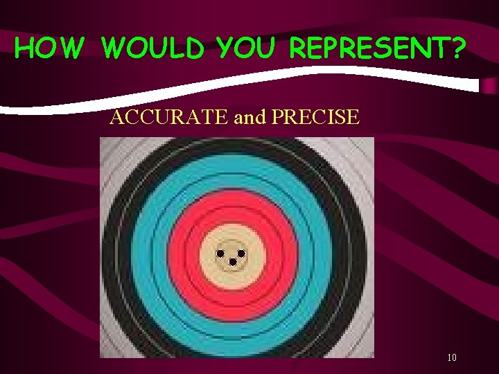 HOW WOULD YOU REPRESENT? ACCURATE and PRECISE 10 
