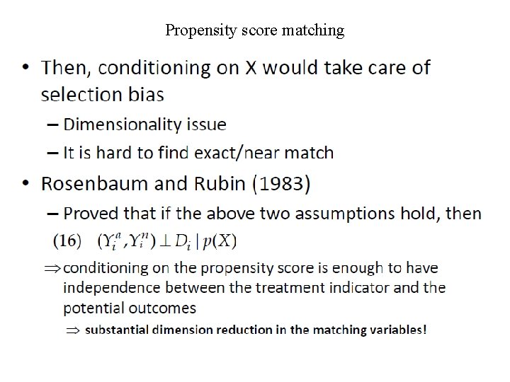 Propensity score matching Propensity score matching