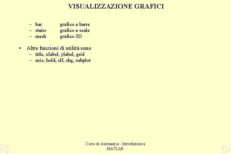 VISUALIZZAZIONE GRAFICI – bar – stairs – mesh grafico a barre grafico a scala