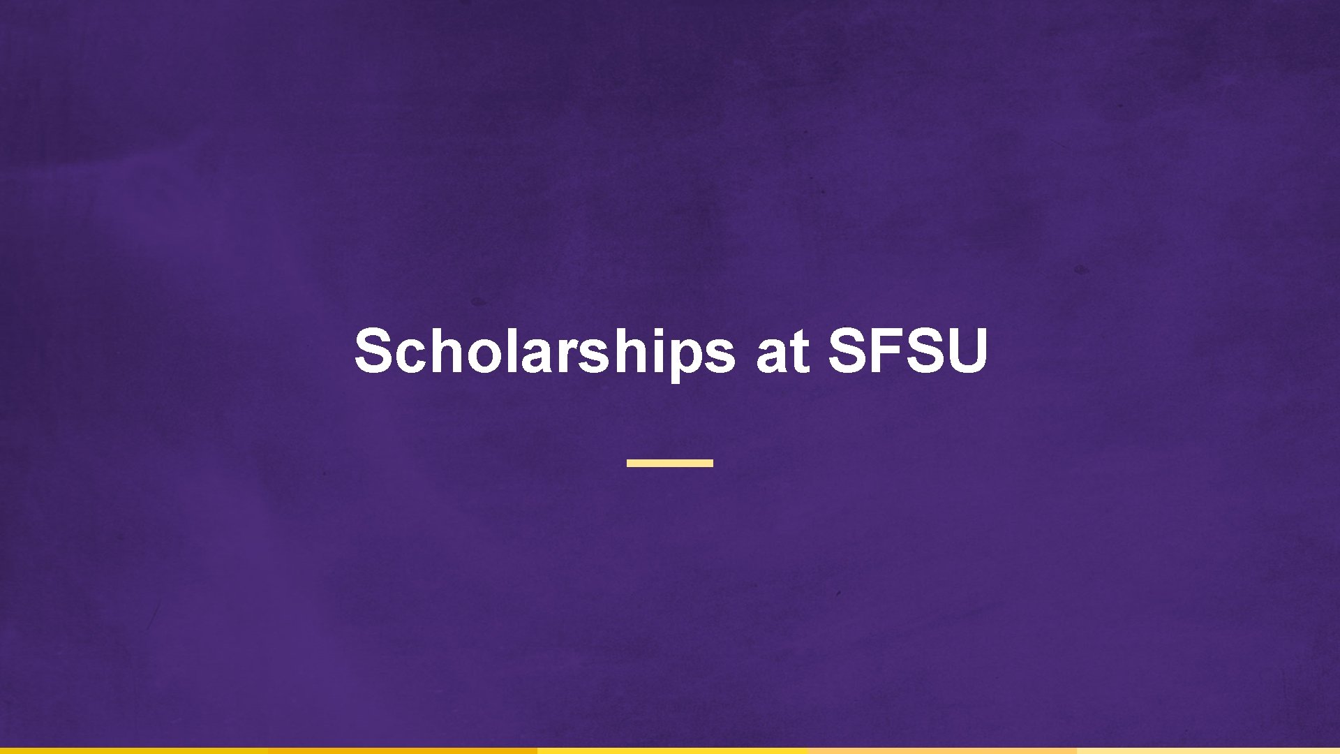Scholarships at SFSU 