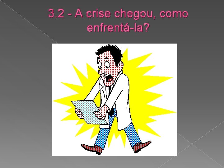 3. 2 - A crise chegou, como enfrentá-la? 