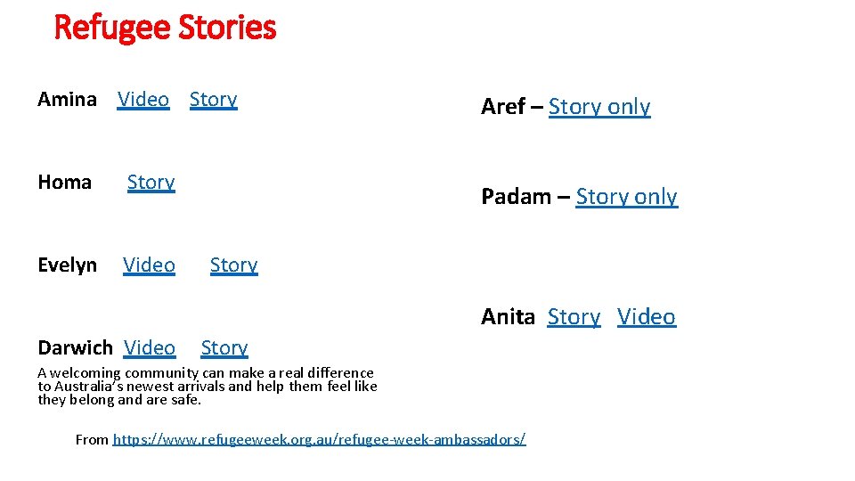 Refugee Stories Amina Video Story Homa Story Evelyn Video Aref – Story only Padam