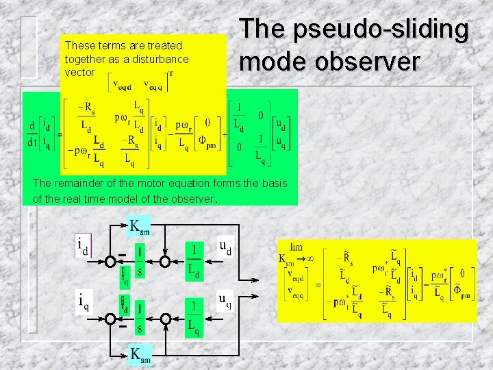 These terms are treated together as a disturbance vector The pseudo-sliding mode observer The
