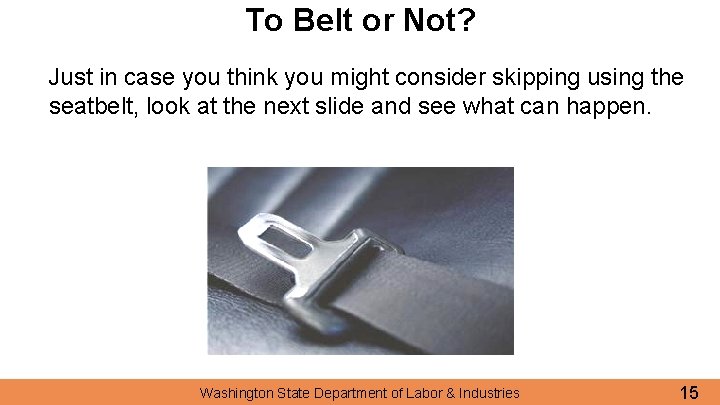 To Belt or Not? Just in case you think you might consider skipping using